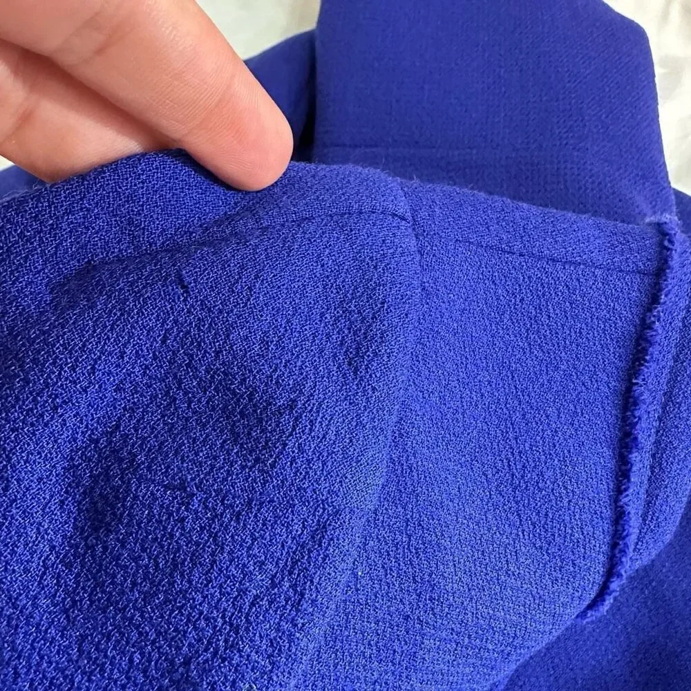 J. Crew‎ Double Face 100% Wool Teddie Dress Womens 6 Royal Blue Preppy Cocktail